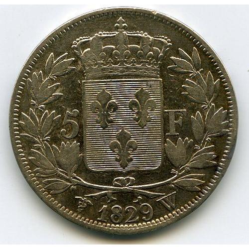 France 5 Francs Charles X Argent 1829 W