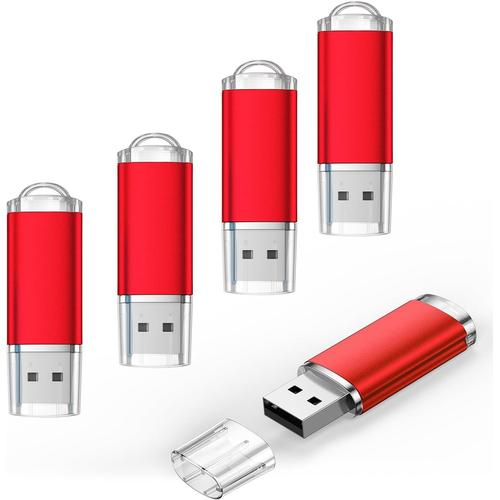 5 Pièce 64Go Clés USB Disque Flash USB Mini Clef USB 64 Go Lot de 5 Mémoire Stick Cle USB 2.0 Rouge pour PC Nouveauté.[Z1591]