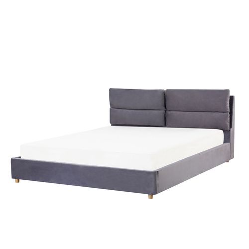 Lit Avec Coffre En Velours Gris Avec Rangement 180 X 200 Cm Batilly