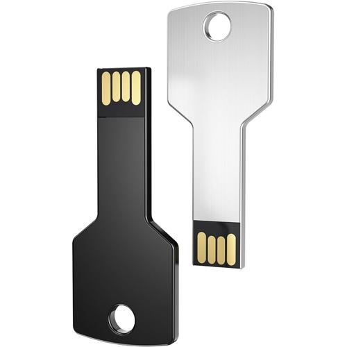 Clé USB 16Go Forme de Clé 2 Pièces USB 2.0 Noir Argenté Cle USB Nouveauté Mémoire Stick Étanche Thumb Drive Stockage de.[Z1251]