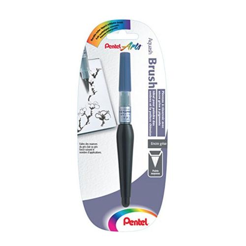 Pentel Aqua Brush Pen 3474373137217 Pinceau Reservoir Encre Grise Pigments Calligraphie Dessin Art Peinture Pro Comasound Kartel Csk Online