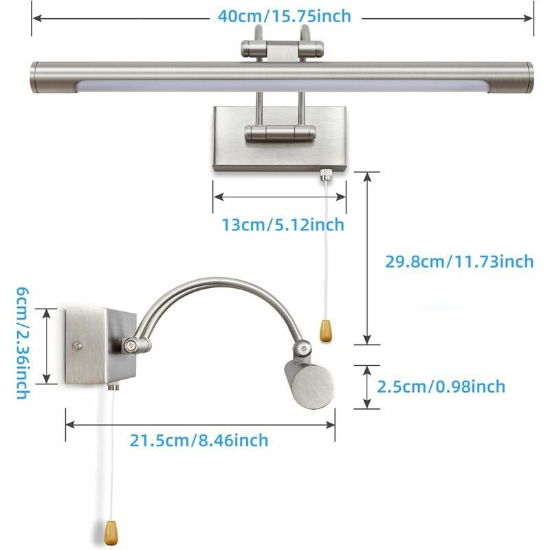 LED 8W IP44 Miroir Applique Murale Eclairage De Salle De Bai... - 4
