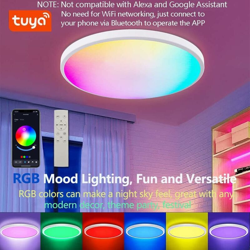 Plafonnier Led Intelligent Avec Telecommande, 24w 30cm 2400l... - 3