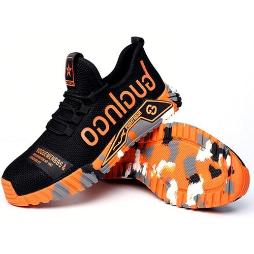 Chaussures De Securite Pour Hommes Baskets A Bout En Acier Chaussures De Travail Legeres Femmes Baskets Industrielles Respirantes Baskets Respirantes En Maille,Orange 42 Goodnice