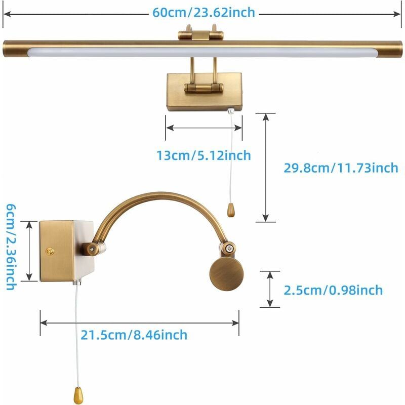 LED 12W IP44 Miroir Applique Murale Eclairage De Salle De Ba... - 5