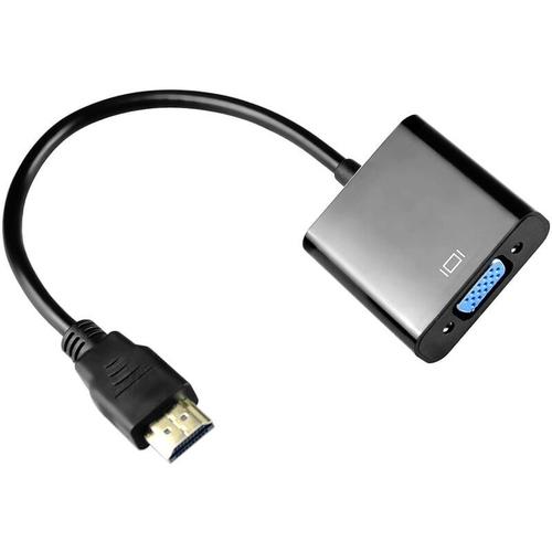 vers VGA Adaptateur HDMI vers VGA 1080P, HDMI VGA avec Charge (Alimentation) Micro USB et Prise de Sortie Audio 3,5 mm Ports pour Macbook, Ordinateur Portable, Apple TV,TV Box (Noir) goodnice