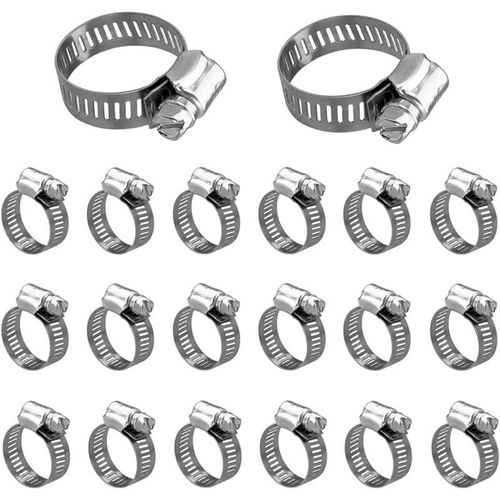 20 Pieces Tuyau Pinces Collier Serrage Inox 13-19 Mm Reglable Collier Serrage Collier De Serrage Robuste Et Resistant A La Rouille Pour Famille Tuyau D'eau Reservoir De Gaz Tube D'automobiles goodnice