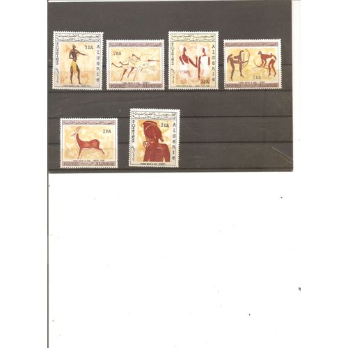 6 Timbres Neufs Algérie Peintures Rupestres 1966