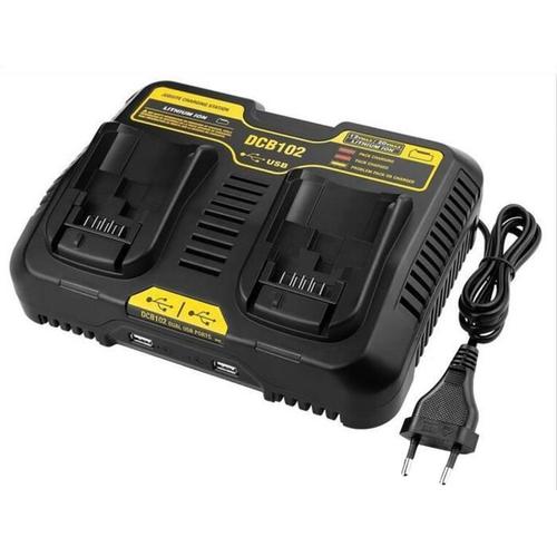 Chargeur de batterie au lithium USB double 10.8V-20V pour station de charge Dewalt DCB102