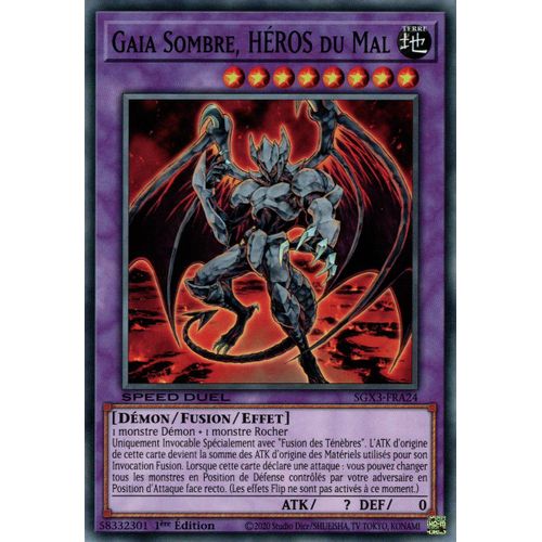 Yu Gi Oh Sgx3 Fra24 Gaia Sombre Héros Du Mal