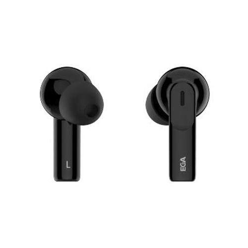 EGA True Wireless Stereo earbuds Deluxe metal design With charging case, black