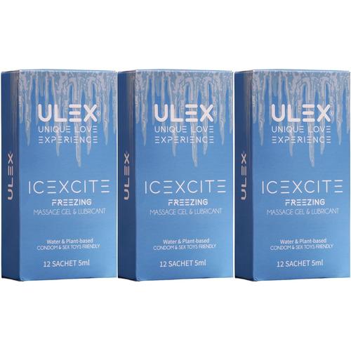 Ulex Icexcite Trio - Gel De Massage & Lubrifiant Effet Froid À Base D'eau (180 Ml)