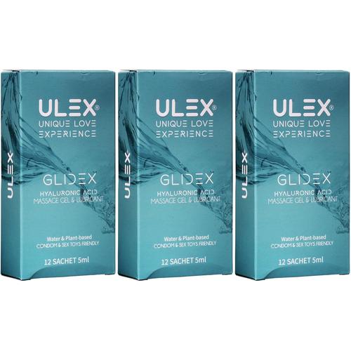 Ulex Glidex Trio - Gel De Massage & Lubrifiant À L'acide Hyaluronique À Base D'eau (180 Ml)