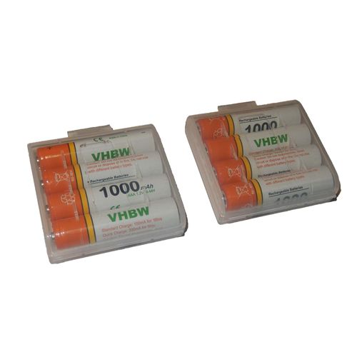 8 x Batteries vhbw AAA, Micro, R3, HR03 1000mAh pour Siemens Gigaset AS285, C300, C590, C595, C610, C610A, C610H, C610 IP, CX610 ISDN