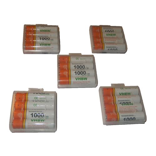 Lot 20 piles rechargeables vhbw AAA, Micro, R3, HR03 1000mAh pour Siemens Gigaset AS285, C300, C590, C595, C610, C610A, C610H, C610 IP, CX610 ISDN