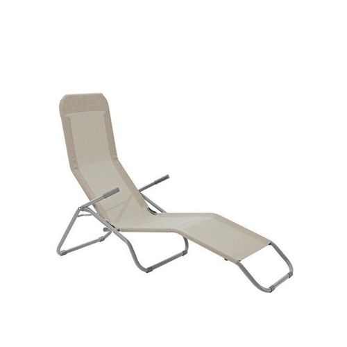 Bain De Soleil De Jardin En Acier Fiesta 2 Positions Taupe