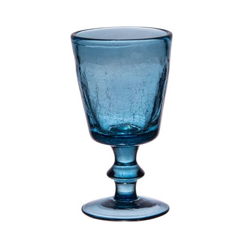 Verre À Pied Lussan Craquelé 17 Cl Bleu (Lot De 6)
