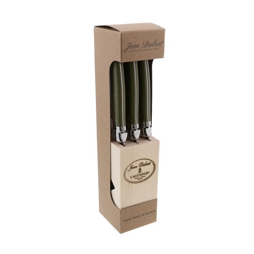 Bloc De 6 Couteaux Laguiole Kaki
