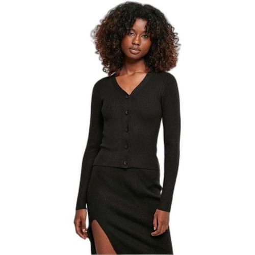 Cardigan Court En Tricot Côtelé Femme