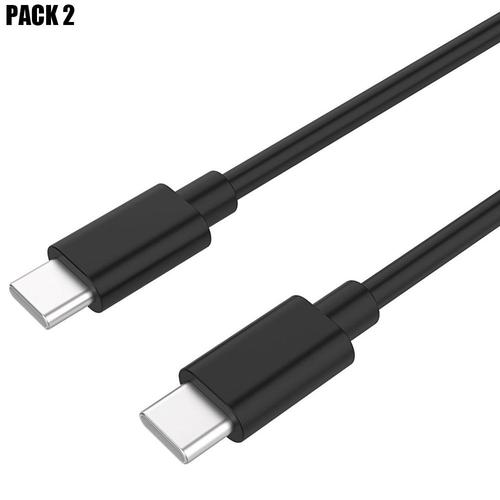 2x Câble USB-C pour Google Pixel 8 / 8a / 8 Pro / 7 / 7a / 7 Pro / 6 / 6 Pro / 6a - 1 Mètre Noir - E.F.Connection