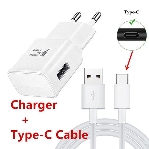 Chargeur rapide adaptatif Charge murale + câble USB de Type C pour