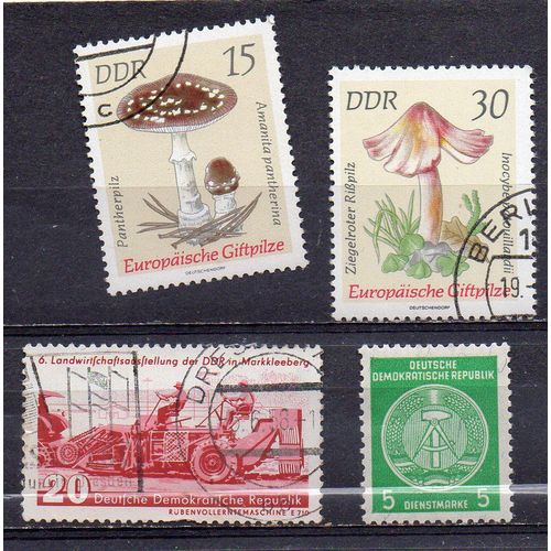 Allemagne (Ddr)- Lot De 3 Timbres Oblitérés Et 1 Timbre Neuf- Divers