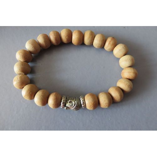 Bracelet Mixte Perles Bois Et Bouddha/22