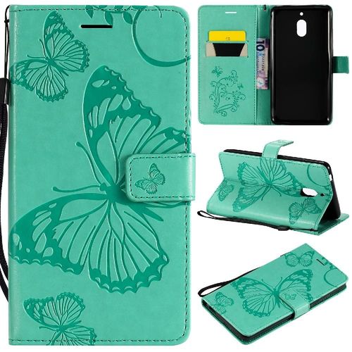Flip Étui Pour Nokia 2.1 Cuir Pu Avec Support De Fente Pour Carte Couverture Antichoc Flip Kickband Couverture Magnétique - Vert