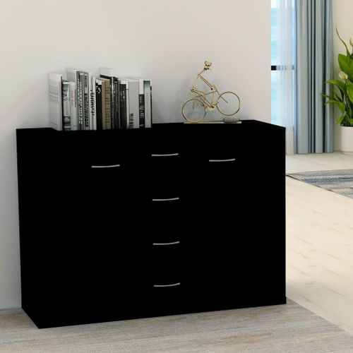 Vidaxl Buffet Noir 88x30x65 Cm Bois D'ingénierie
