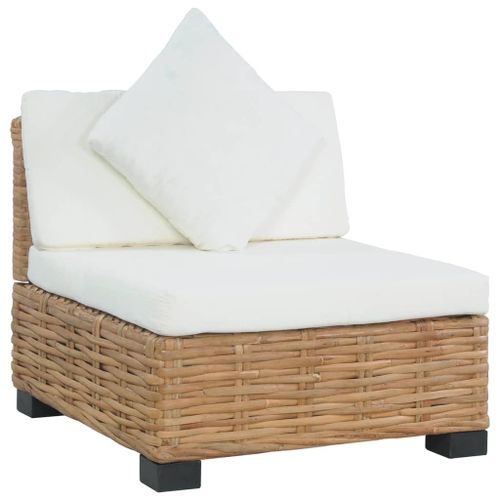 Vidaxl Canapé Sans Accoudoirs Avec Coussins Rotin Naturel