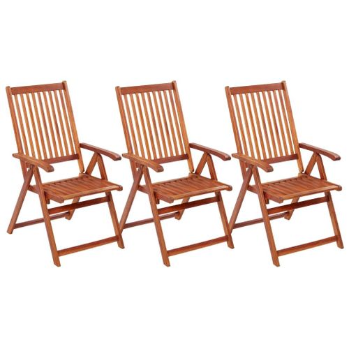 Vidaxl Chaises Pliables De Jardin 3 Pcs Bois D'acacia Solide