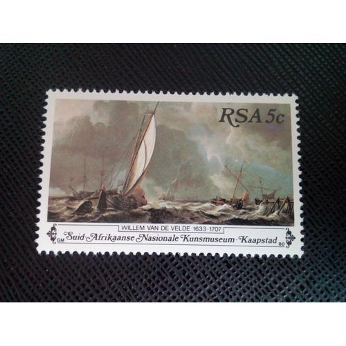 Timbre Afrique Du Sud Yt 480 Navires En Mer, Par Willem Van De Velde (1633-1707) 1980 ( 091204 )