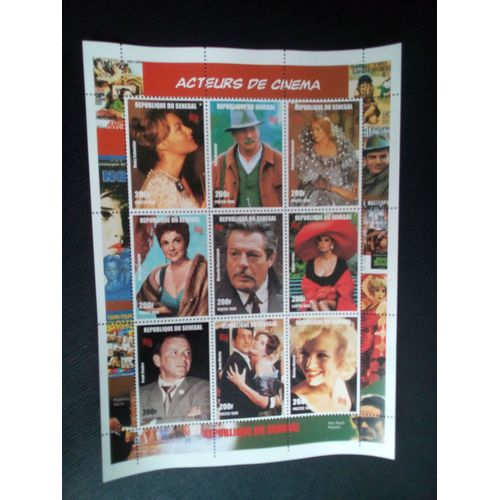 Timbre Senegal Yt 1295 A 1303 Séries: Exposition Internationale De Timbres Italia '98 - Acteurs De Cinéma 1999 (1 061204 )