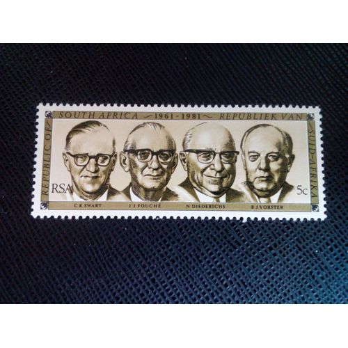 Timbre Afrique Du Sud Yt 490 20e Anniversaire De La Fondation De La République 1981 ( 091204 )