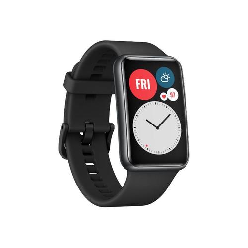 Huawei Watch Fit - Noir - Montre Intelligente Avec Bracelet - Silicone - Noir Graphite - Taille Du Poignet : 130-210 Mm - Affichage 1.64" - 4 Go - Bluetooth - 21 G