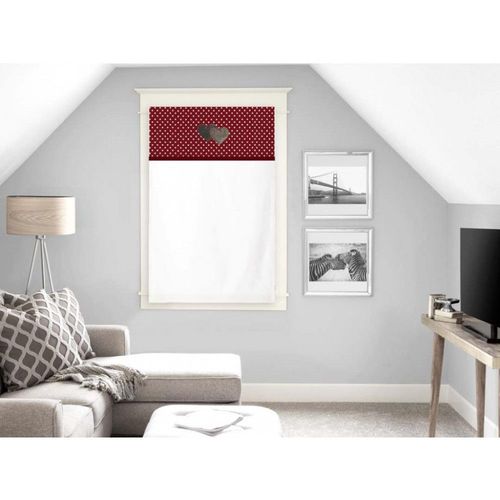 Brise Bise Pur Coton 60x90 Cm Love Rouge, Par Soleil D'ocre