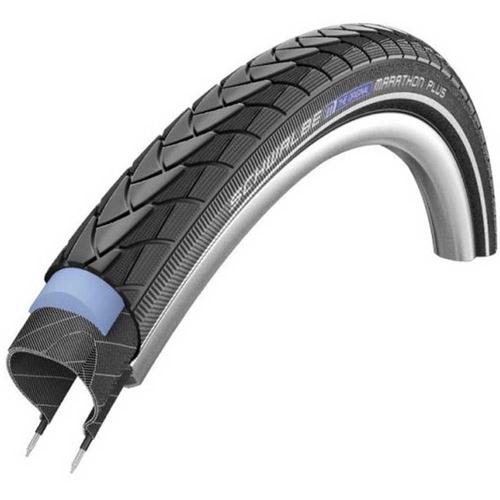 Pneu De Cyclisme Schwalbe Marathon Plus Hs440 200 X 1,35 Rigide Noir Avec Bande Réfléchissante