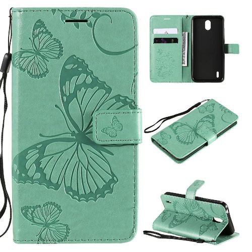 Flip Étui Pour Nokia 1.3 Avec Support De Fente Pour Carte Couverture Antichoc Flip Kickband Cuir Pu Couverture Magnétique - Vert