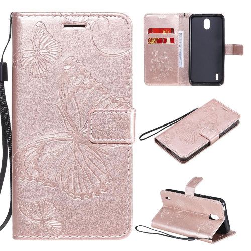 Flip Étui Pour Nokia 1.3 Avec Support De Fente Pour Carte Couverture Antichoc Flip Kickband Cuir Pu Couverture Magnétique - Couleur Rose