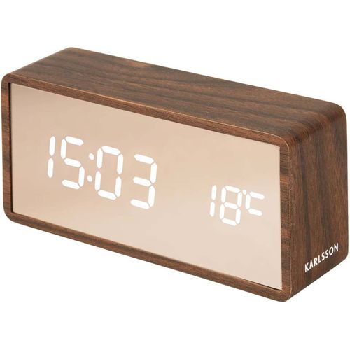 Réveil led en ABS effet bois Copper
