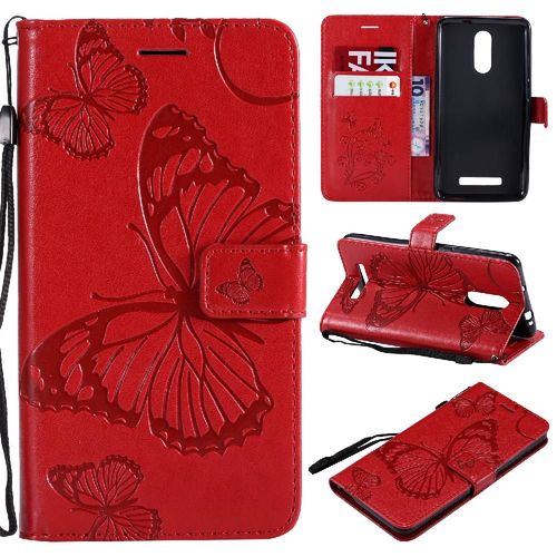 Tongez Étui Pour Xiaomi Redmi Note 3 Couverture Magnétique Couverture Antichoc Cuir Pu Avec Support De Fente Pour Carte Flip Kickband - Rouge