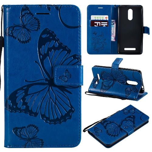 Tongez Étui Pour Xiaomi Redmi Note 3 Couverture Magnétique Couverture Antichoc Cuir Pu Avec Support De Fente Pour Carte Flip Kickband - Bleu