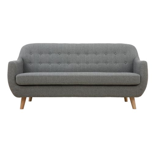 Canapé 3 Places Scandinave Déhoussable Gris Clair Et Bois Ynok