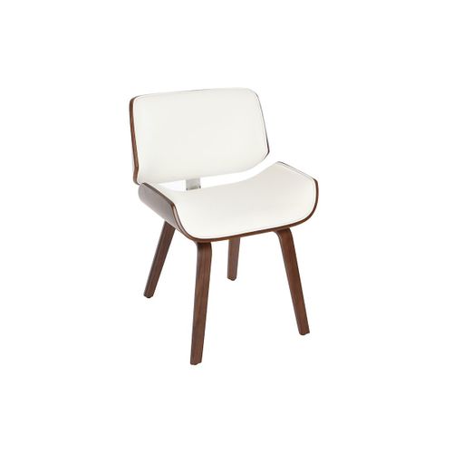 Chaise Design Blanc Et Bois Foncé Rubbens
