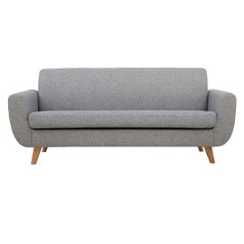 Canapé Scandinave 3 Places Gris Clair Et Bois Pure