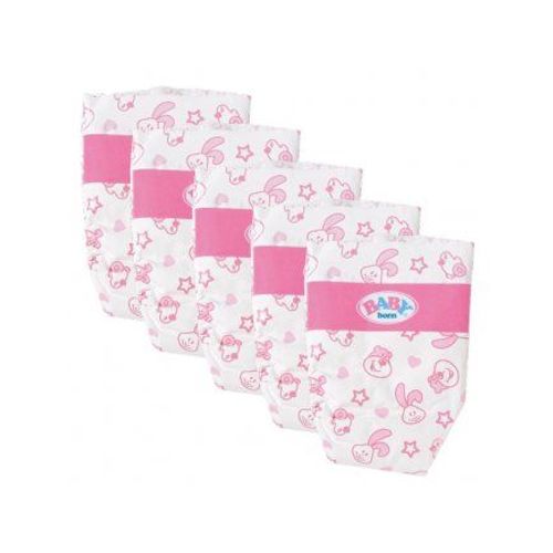 Pack De 5 Couches Baby Born Pour Poupon 43cm - Accessoire Poupee Zapf - Nouveau Modele