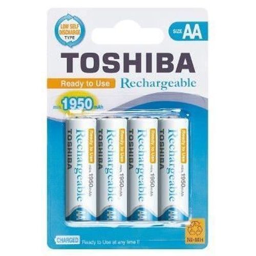4 Piles Toshiba Pre Charged AA HR06 1950 mAh