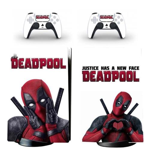 Sticker Ps5,Skin Pour Ps5 Playstation 5 Sans Lecteur Optique Console Et 2 Contrôleurs - Deadpool