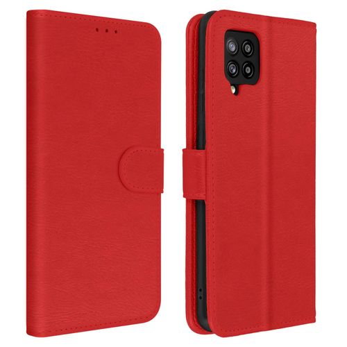 Étui Pour Samsung Galaxy A42 Clapet Portefeuille Fonction Support Vidéo Rouge