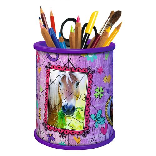 Puzzle Puzzle 3d Pot À Crayons - Chevaux